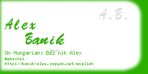 alex banik business card